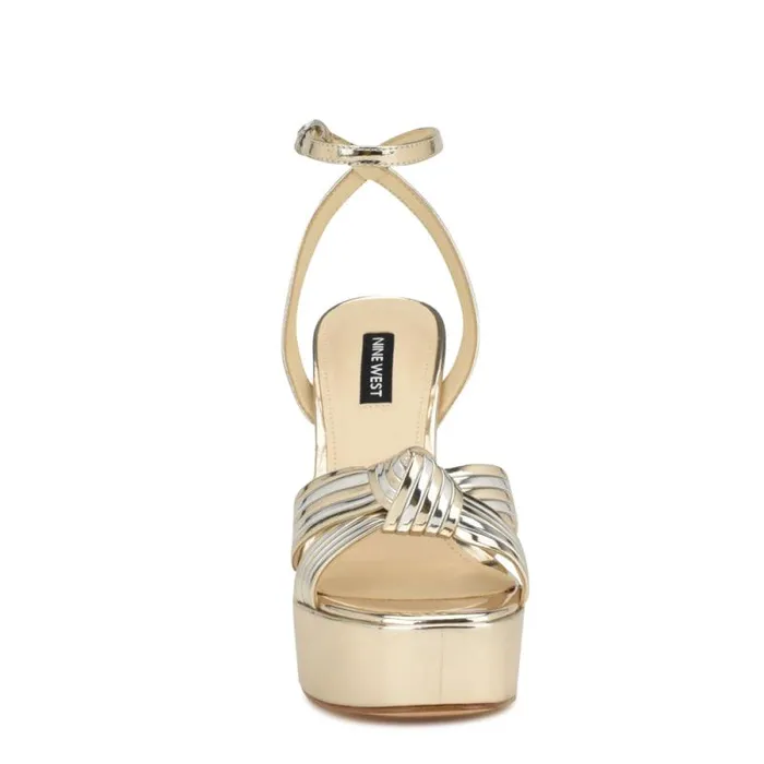 Irna Platform Ankle Strap Knotted Sandals Platino Women Nine West Sandals Irna Platform Ankle Strap Knotted Sandals Platino Women Nine West Sandals