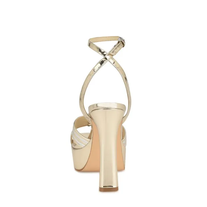 Irna Platform Ankle Strap Knotted Sandals Platino Women Nine West Sandals Irna Platform Ankle Strap Knotted Sandals Platino Women Nine West Sandals