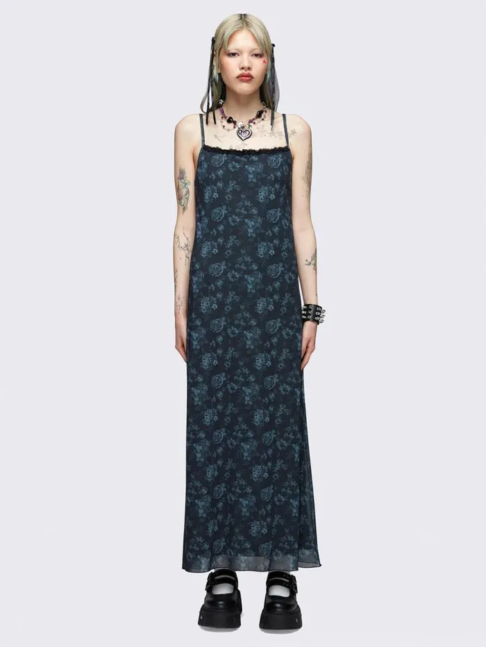 Isadora Floral Mesh Maxi Dress Women Minga London Dresses