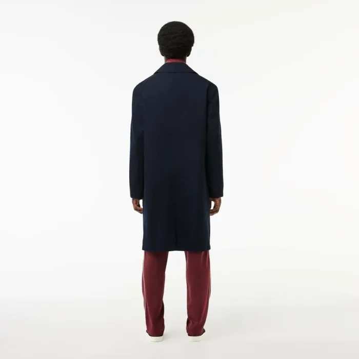 Jackets and Coats Men Lacoste Men039s Lightweight Waterproof Cotton Twill Trench Coat Abysm Blue Hde