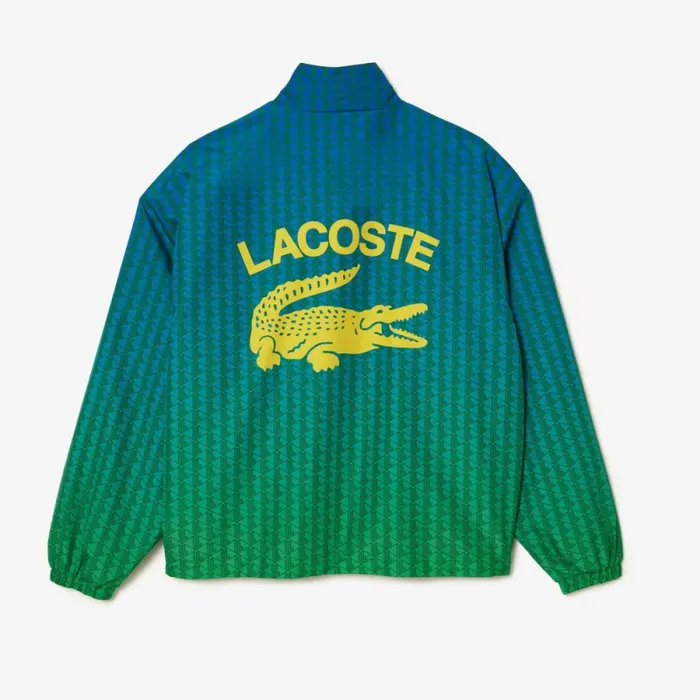 Jackets and Coats Men Lacoste Men039s Monogram Print Ombr Track Jacket Blue Green Qiy