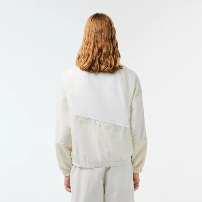 Jackets and Coats Men Lacoste Men039s Oversized WaterResistant Patchwork Jacket White Qim