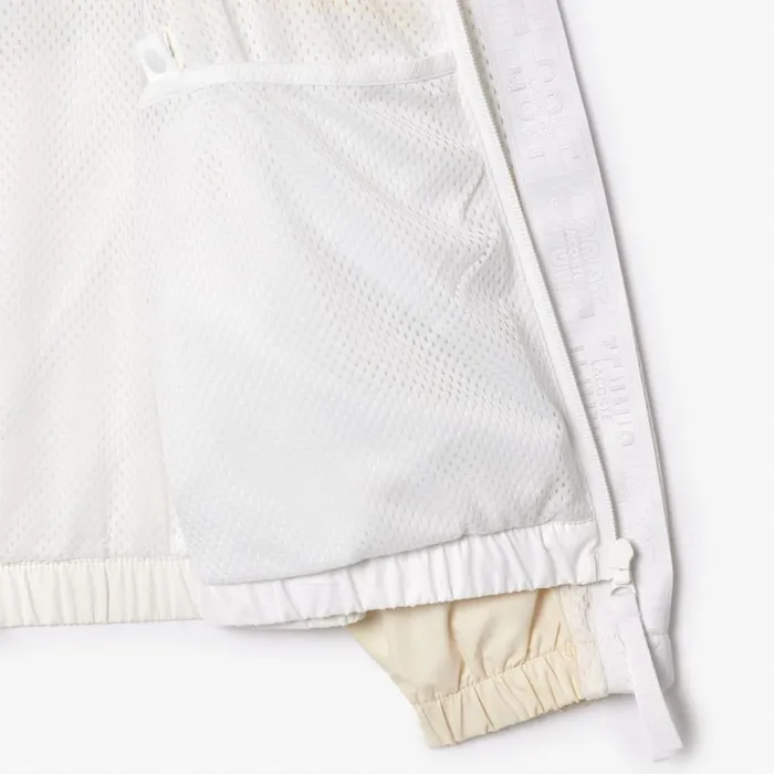 Jackets and Coats Men Lacoste Men039s Oversized WaterResistant Patchwork Jacket White Qim