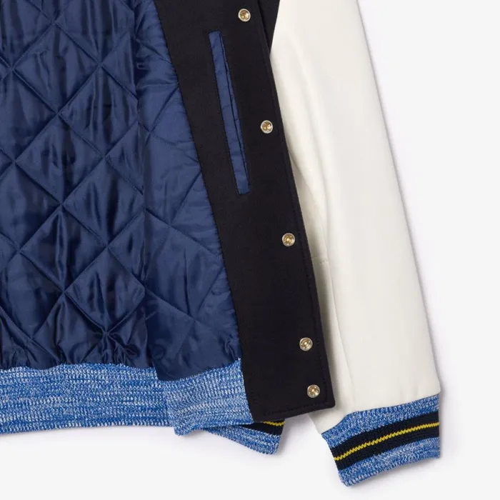 Jackets and Coats MenWomen Lacoste Lacoste X EleVen By Venus Oversized Varsity Jacket Navy Blue 166