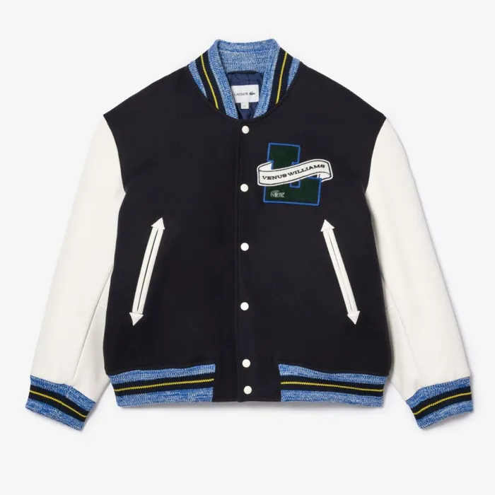 Jackets and Coats MenWomen Lacoste Lacoste X EleVen By Venus Oversized Varsity Jacket Navy Blue 166