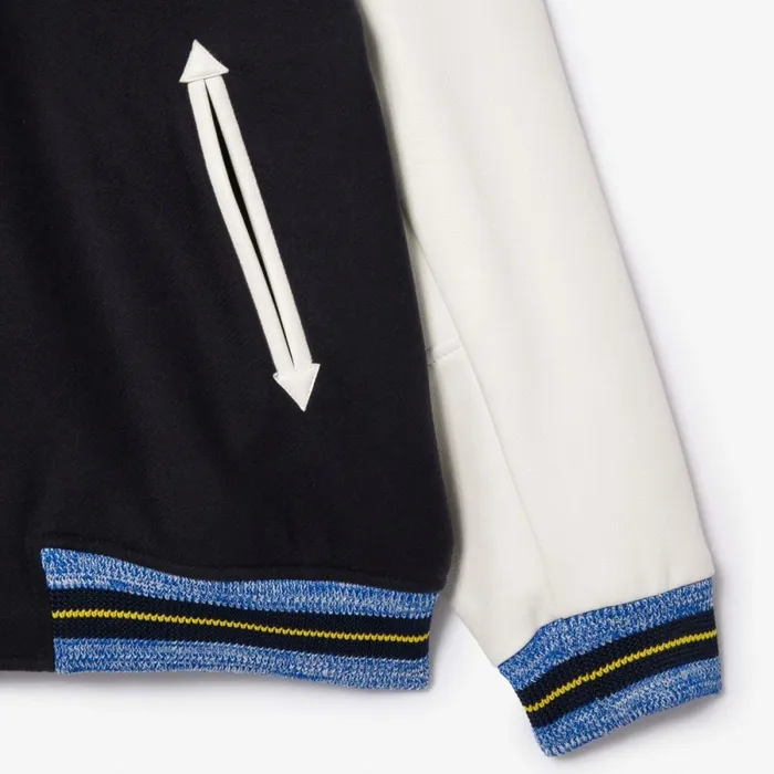 Jackets and Coats MenWomen Lacoste Lacoste X EleVen By Venus Oversized Varsity Jacket Navy Blue 166