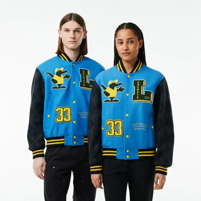 Jackets and Coats MenWomen Lacoste Unisex Contrast Monogram Sleeve Teddy Jacket Blue White Eep Jackets and Coats MenWomen Lacoste Unisex Contrast Monogram Sleeve Teddy Jacket Blue White Eep