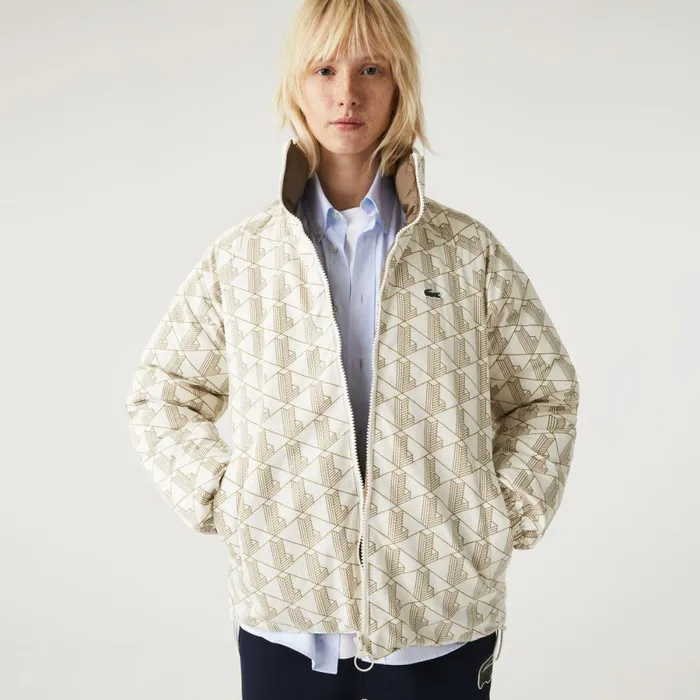 Jackets and Coats MenWomen Lacoste Unisex WaterRepellent Jacket White Beige 7dx