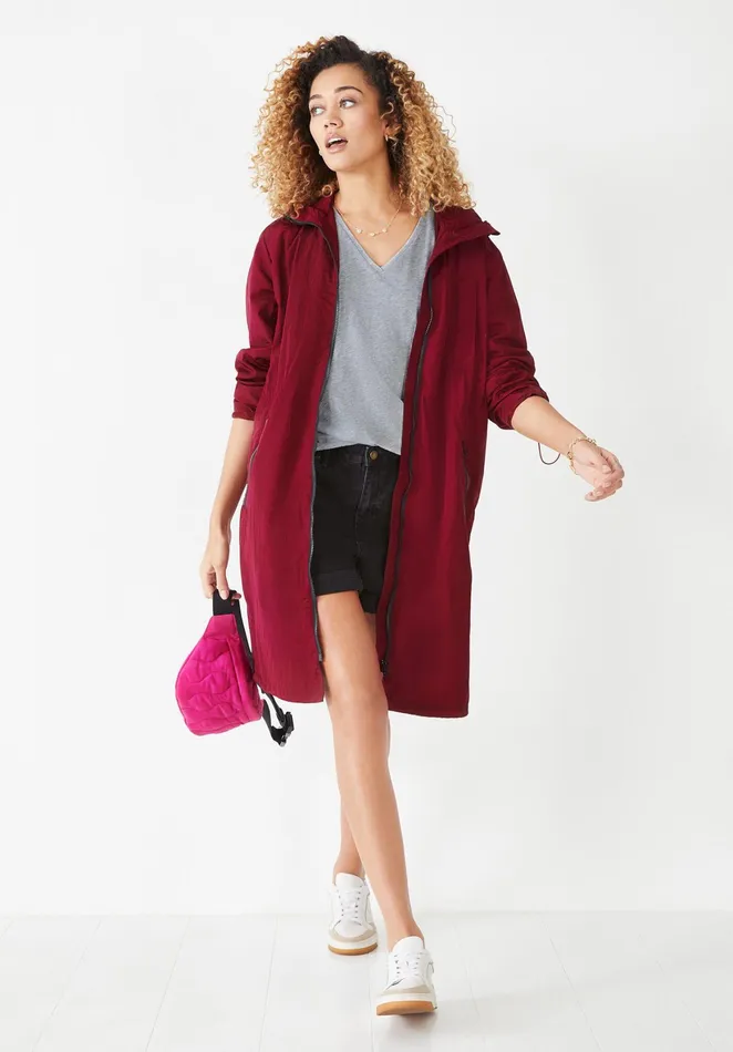 Jackets and Coats Women Hush Anafi Lightweight Raincoat Metallic Red