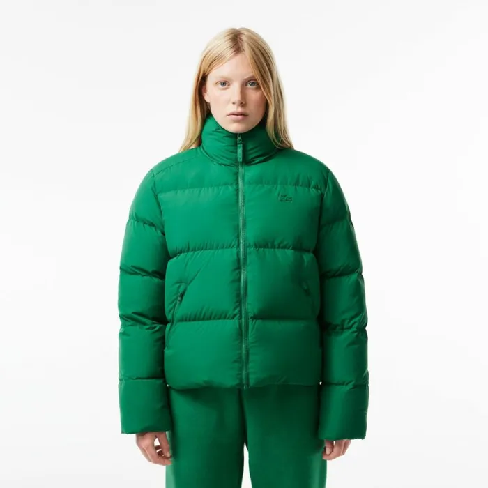 Jackets and Coats Women Lacoste Women039s Stowable Hood Puffer Jacket Rocket Green Cnq