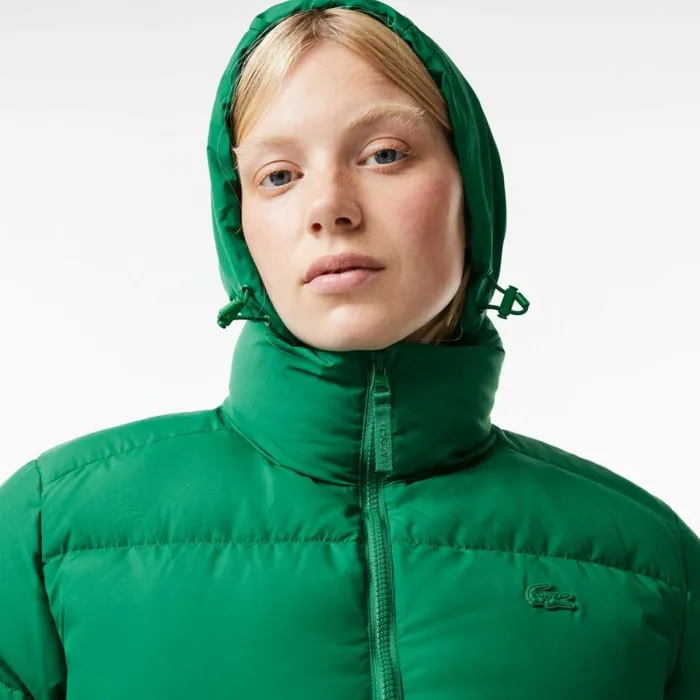 Jackets and Coats Women Lacoste Women039s Stowable Hood Puffer Jacket Rocket Green Cnq