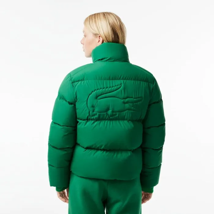 Jackets and Coats Women Lacoste Women039s Stowable Hood Puffer Jacket Rocket Green Cnq