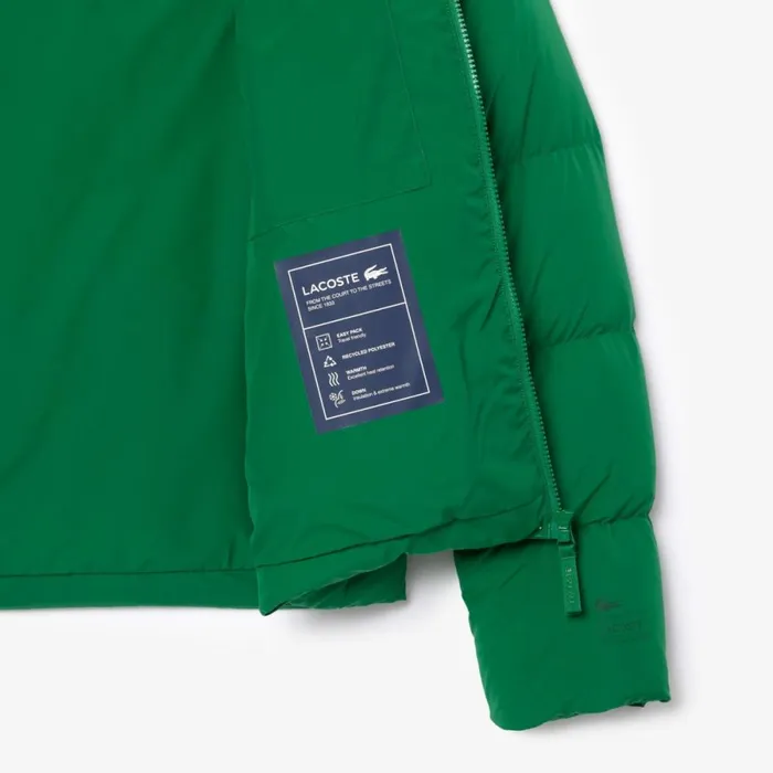 Jackets and Coats Women Lacoste Women039s Stowable Hood Puffer Jacket Rocket Green Cnq