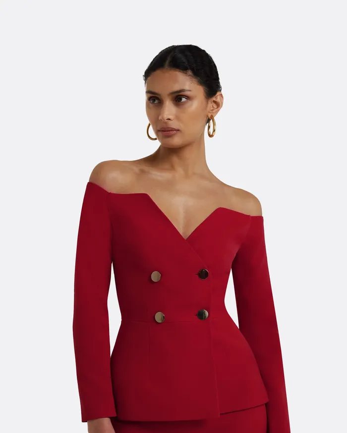 Jackets and Coats Women Safiyaa Kamile Azalea Red Jacket Azalea Red