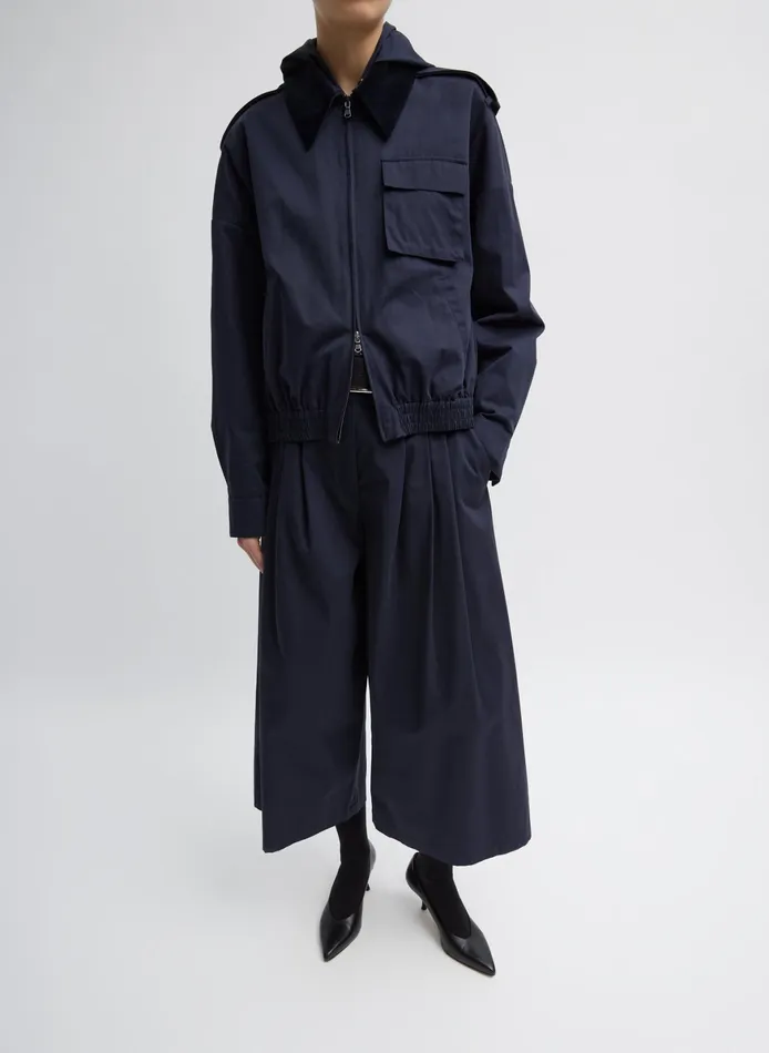 Jackets and Outerwear Women Tibi Bio Twill Bomber Jacket With Removable Corduroy Collar