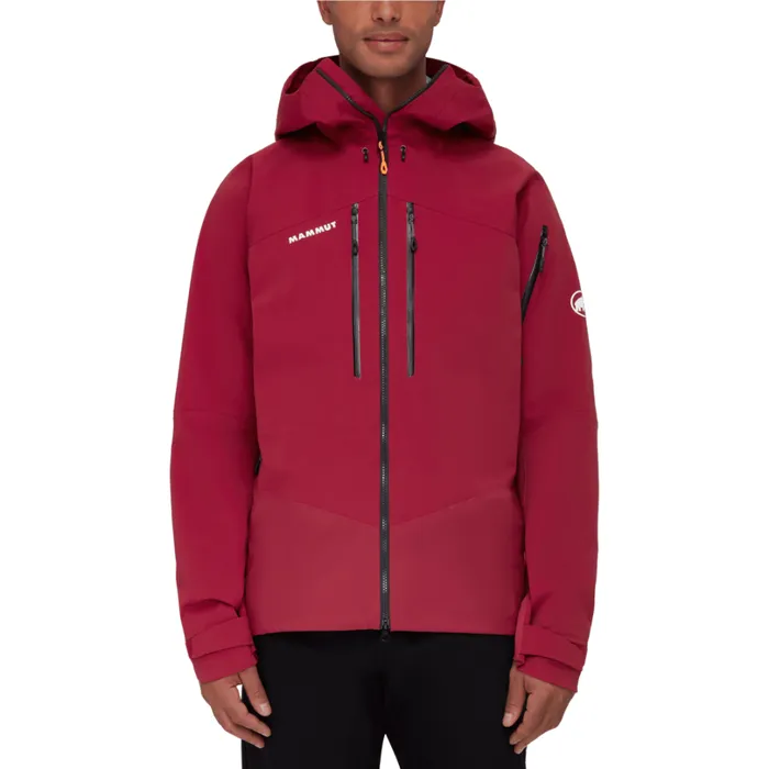 Jackets and Vests Men Mammut Taiss Pro HS Hooded Jacket Blood Red Jackets and Vests Men Mammut Taiss Pro HS Hooded Jacket Blood Red