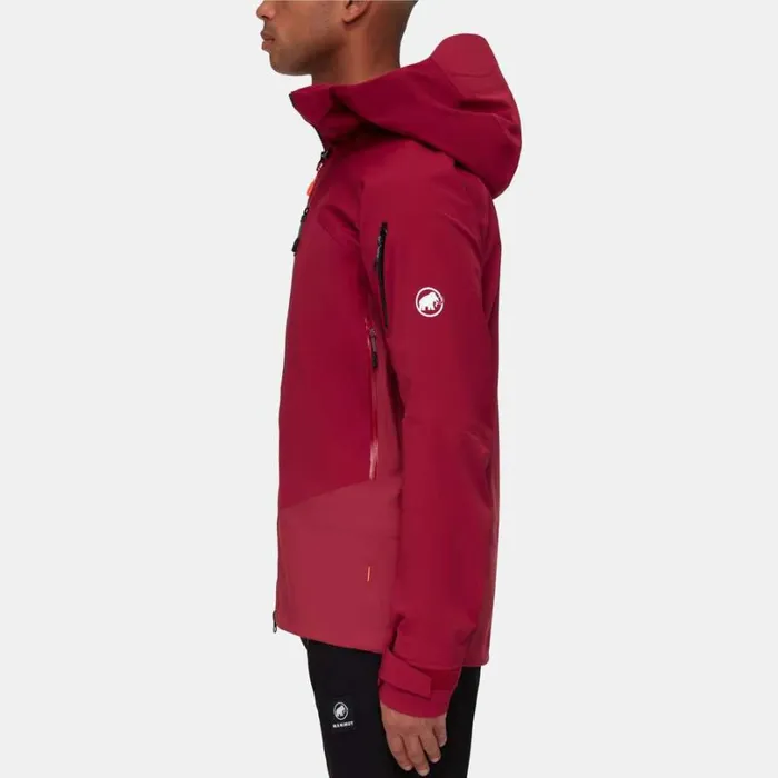 Jackets and Vests Men Mammut Taiss Pro HS Hooded Jacket Blood Red Jackets and Vests Men Mammut Taiss Pro HS Hooded Jacket Blood Red