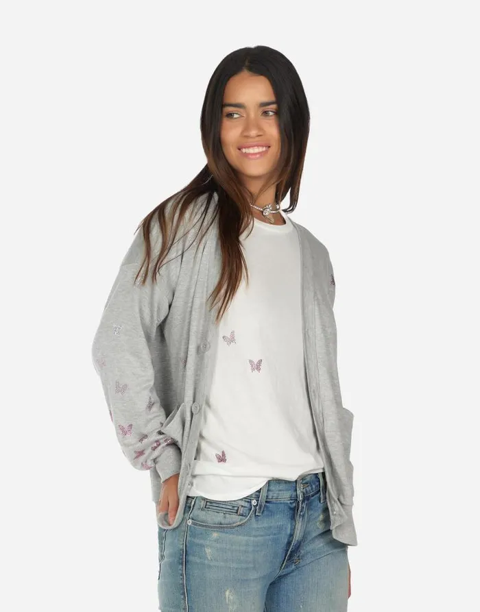 Jamila Butterfly Lip Heather Grey Women Lauren Moshi Sweaters and Knits