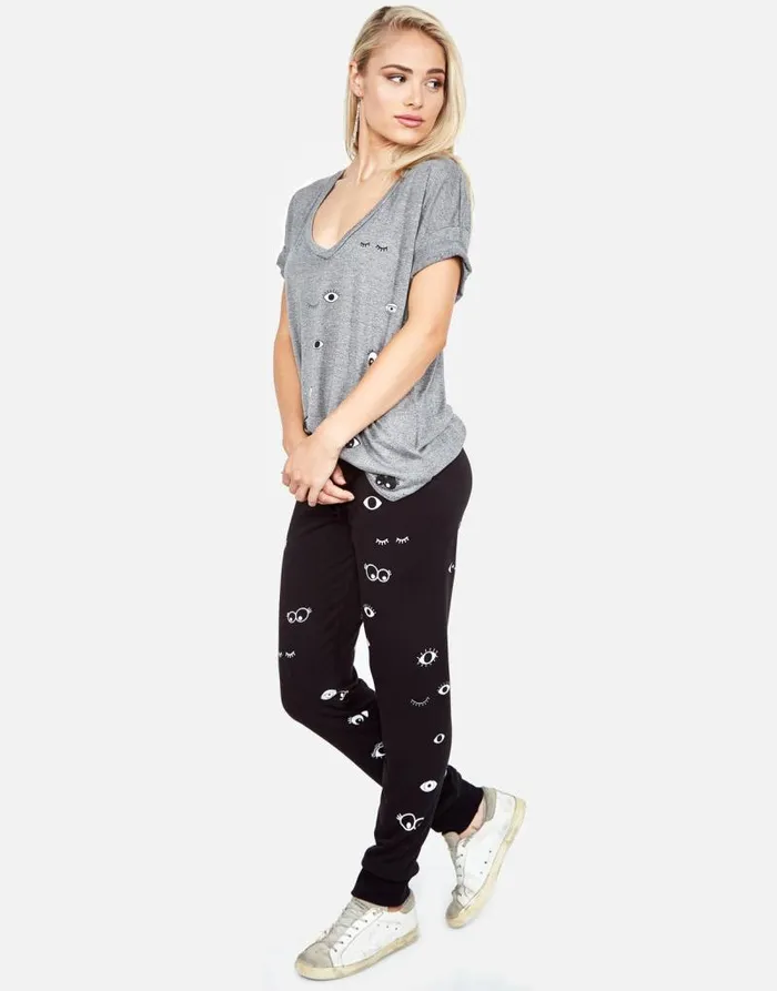 Jess Glam Eyes Black Women Lauren Moshi Long Sweatpants