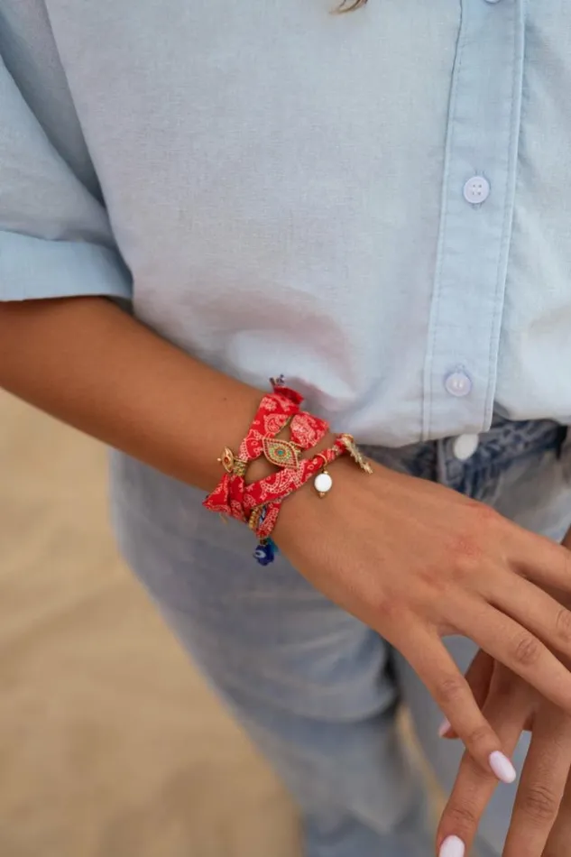 Jewelry and Accessories Bracelets Easy Clothes Red And Golden Louny Bracelet