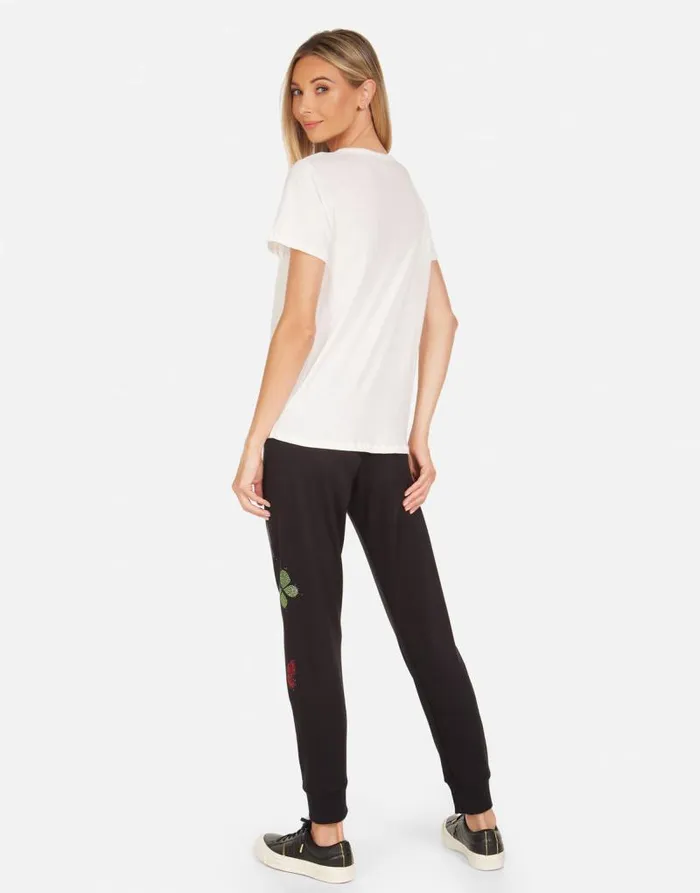 Jhene Crystal Love Butterfly Milk Women Lauren Moshi Short Sleeve