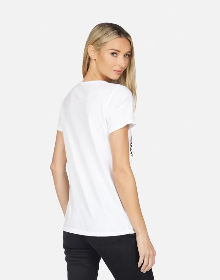 Jhene Zebra Lip White Women Lauren Moshi Short Sleeve