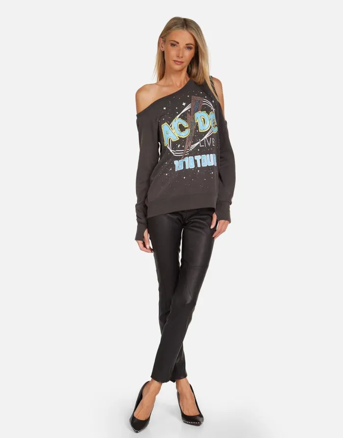 Joanna ACDC 1978 Tour Pigment Black Women Lauren Moshi Long Sleeve
