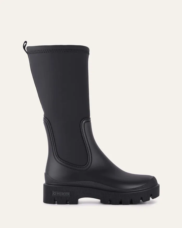 jomercer LONG BOOTS Women Mink calf boots black rubber