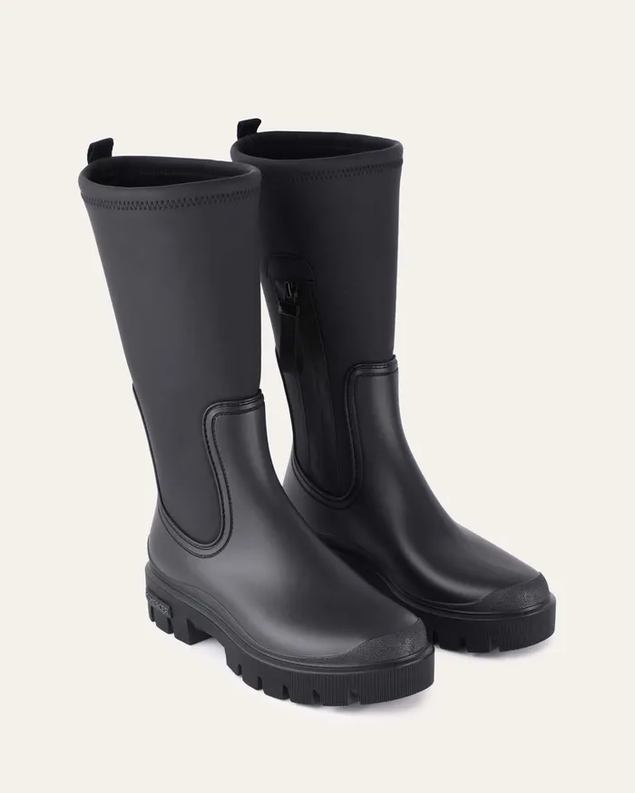 jomercer LONG BOOTS Women Mink calf boots black rubber