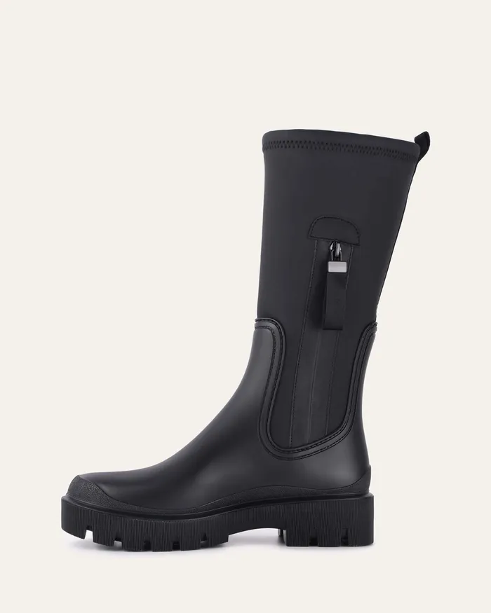 jomercer LONG BOOTS Women Mink calf boots black rubber