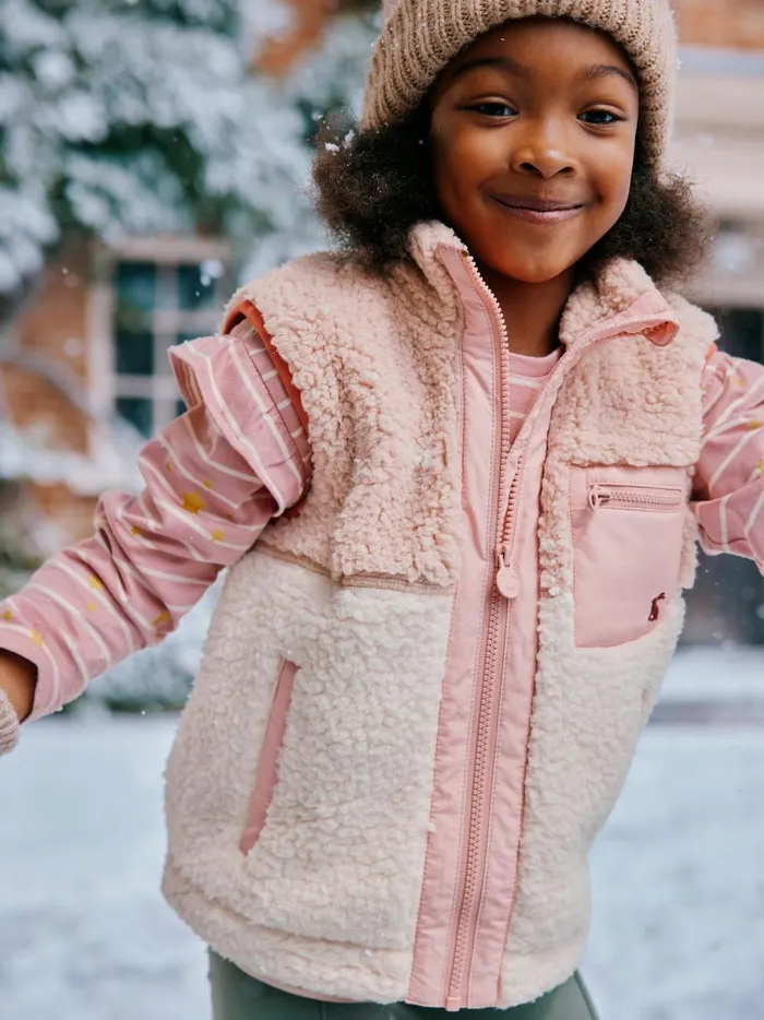 Joules Coats and Jackets Girls Pink Fleece Gilet