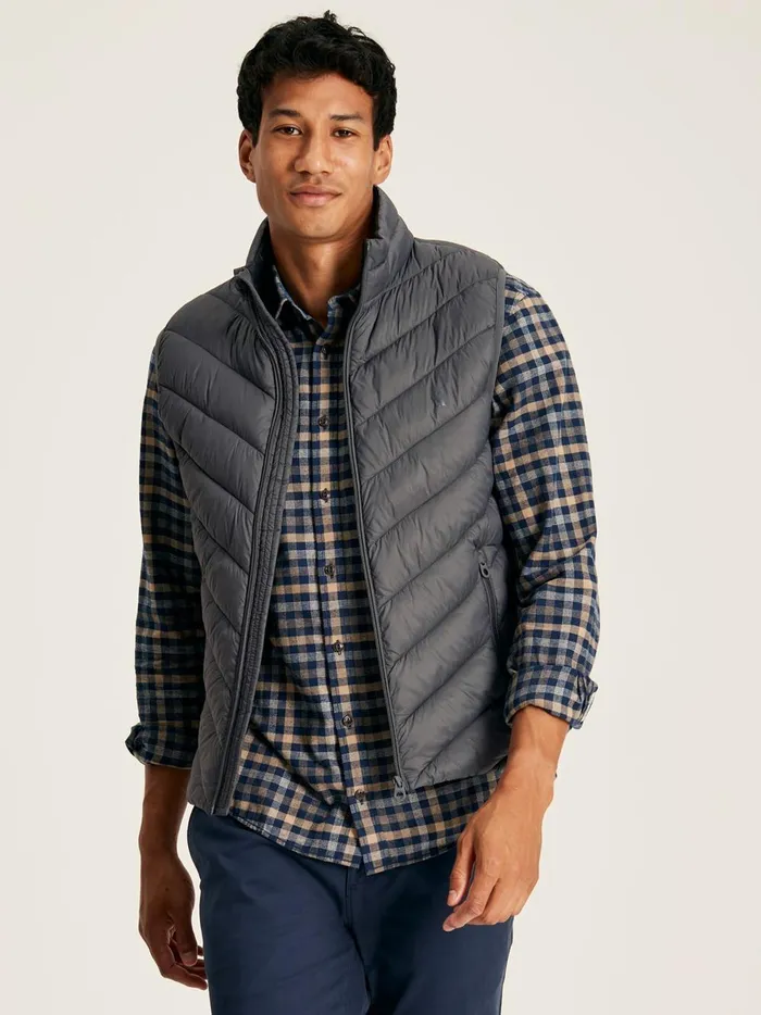 Joules Coats and Jackets Men Grey Showerproof Padded Gilet
