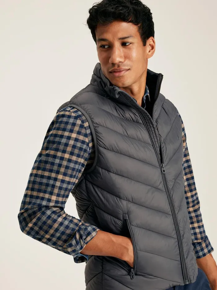 Joules Coats and Jackets Men Grey Showerproof Padded Gilet