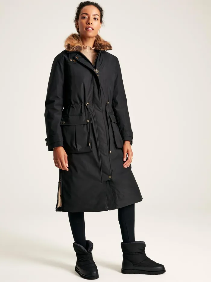 Joules Coats and Jackets Women Black Waterproof Padded Raincoat