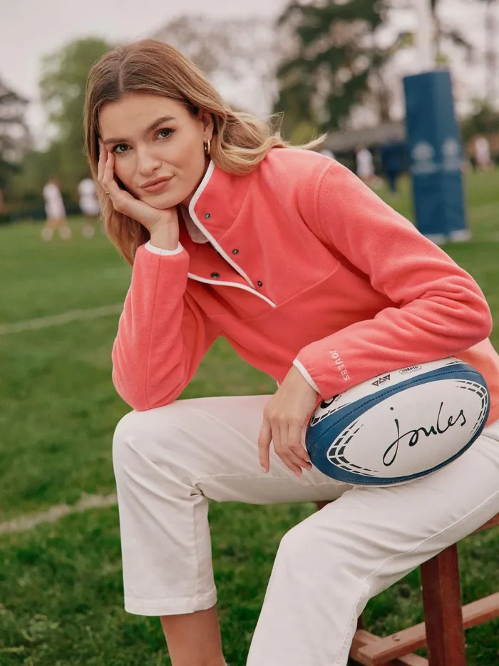 Joules Coats and Jackets Women Coral Pink Half Zip Fleece