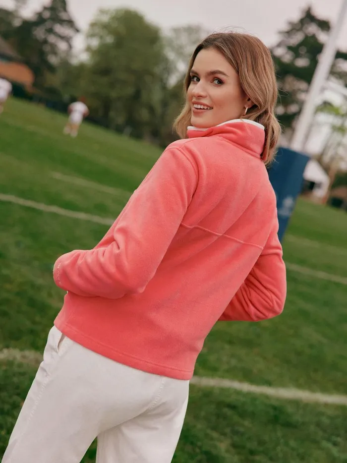 Joules Coats and Jackets Women Coral Pink Half Zip Fleece