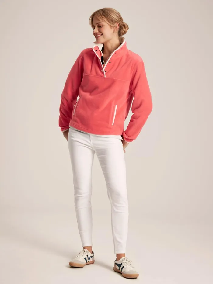 Joules Coats and Jackets Women Coral Pink Half Zip Fleece