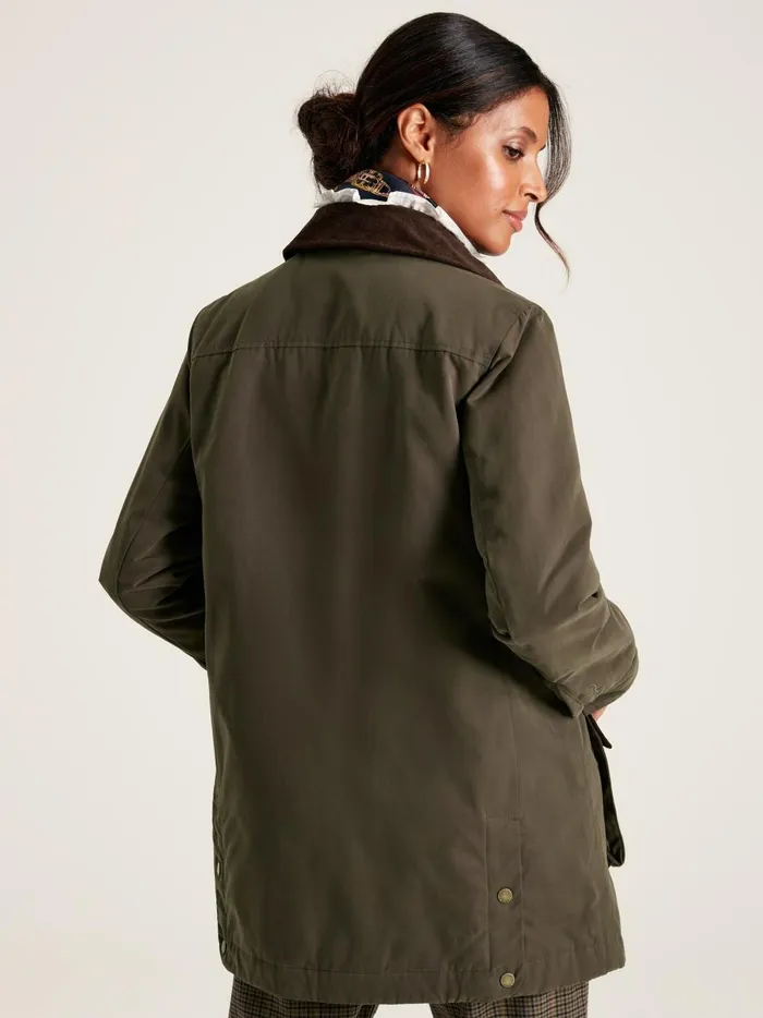 Joules Coats and Jackets Women Dark Green Showerproof Dry Wax Jacket