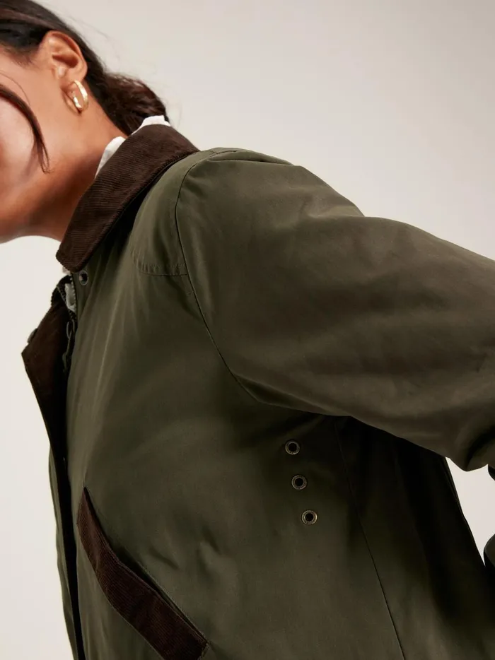 Joules Coats and Jackets Women Dark Green Showerproof Dry Wax Jacket