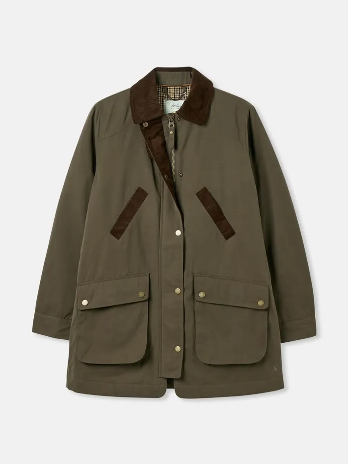 Joules Coats and Jackets Women Dark Green Showerproof Dry Wax Jacket