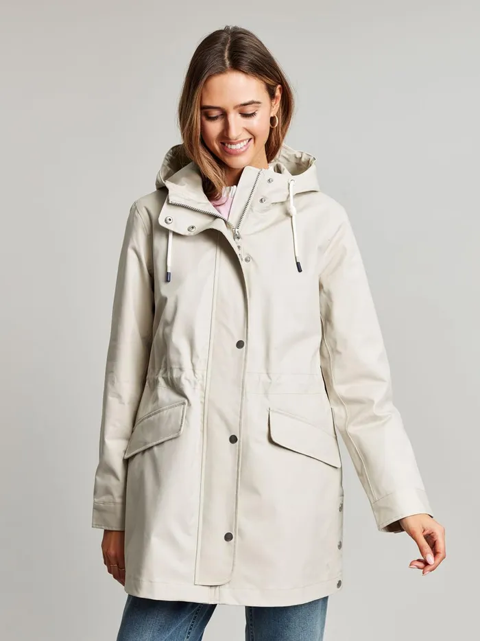 Joules Coats and Jackets Women Neutral Waterproof Raincoat With Hood