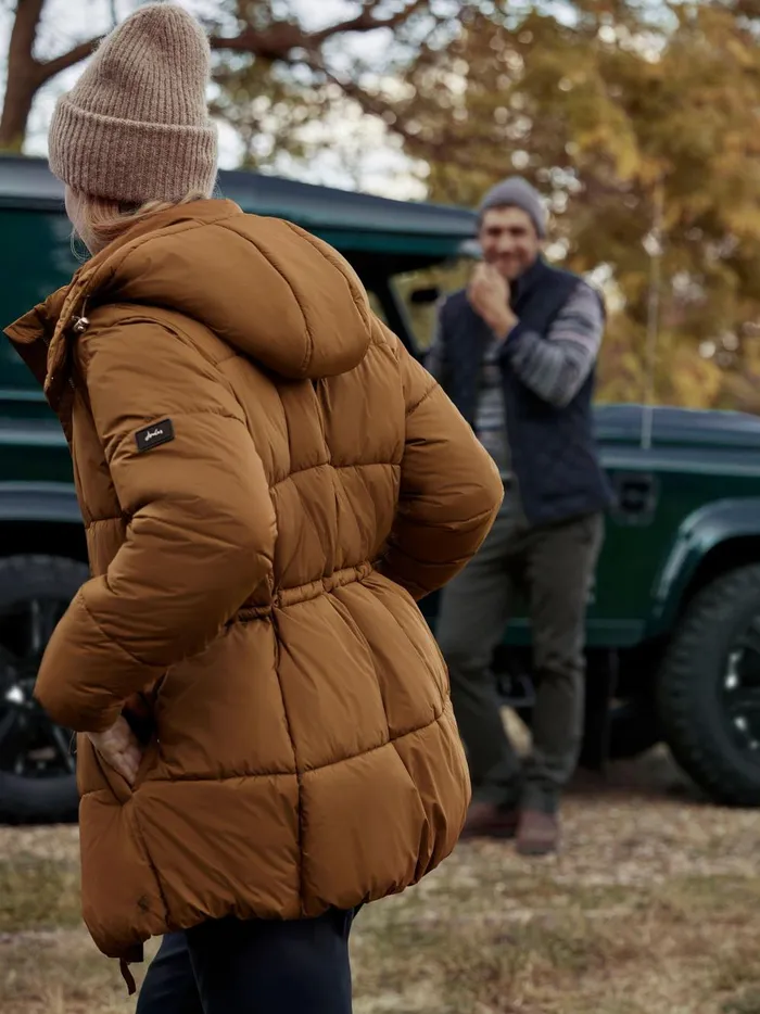 Joules Coats and Jackets Women Rust Brown Showerproof Padded Coat