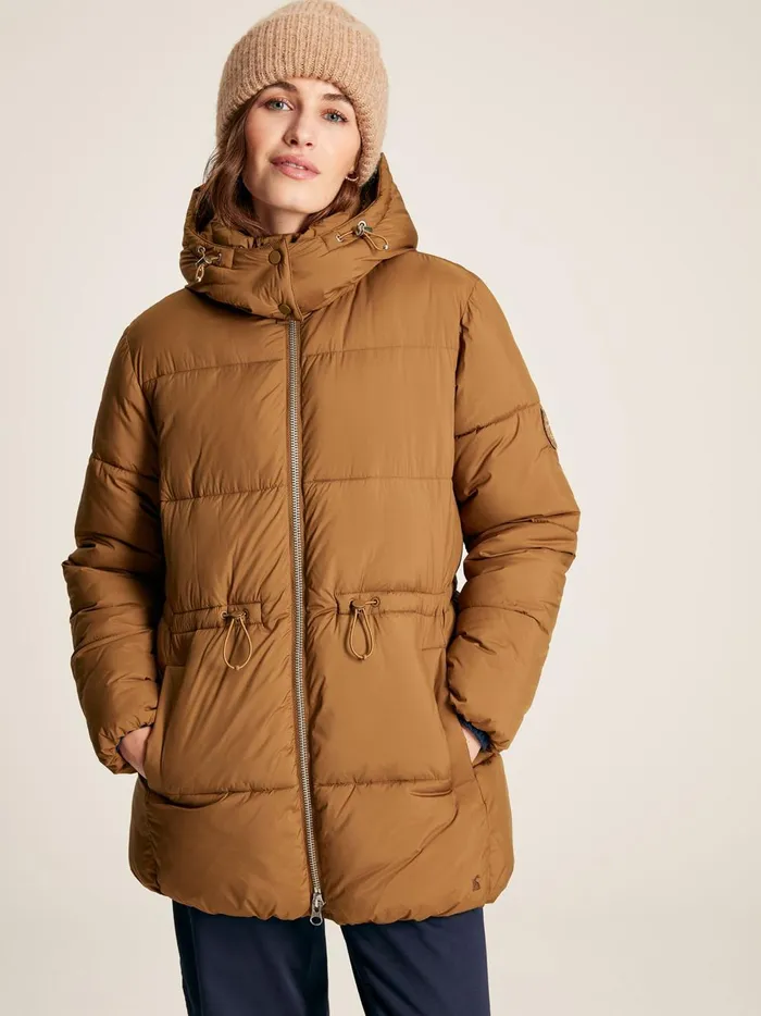 Joules Coats and Jackets Women Rust Brown Showerproof Padded Coat