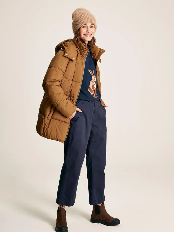Joules Coats and Jackets Women Rust Brown Showerproof Padded Coat