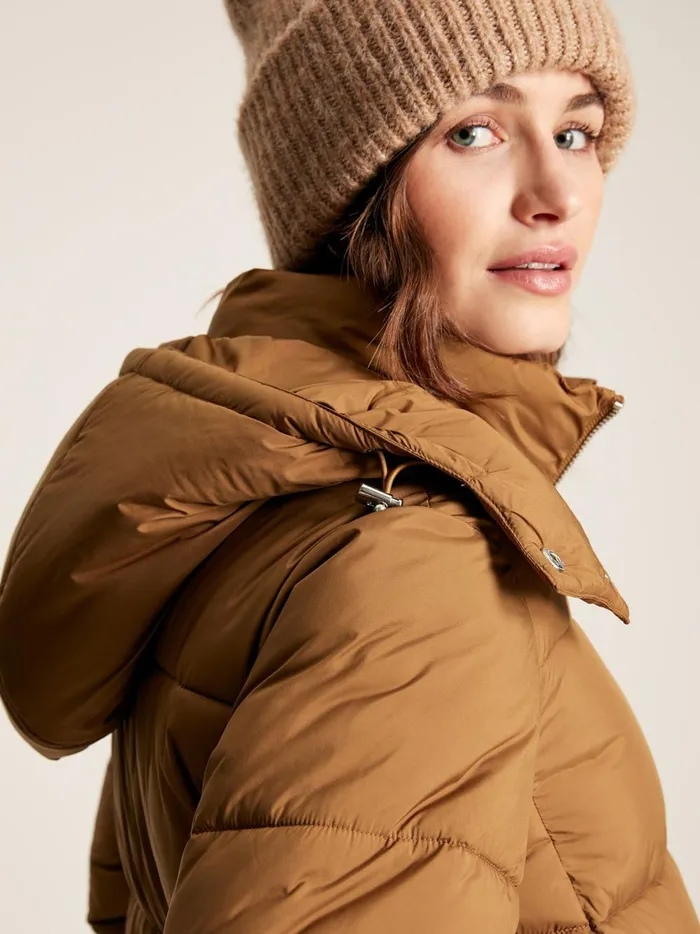 Joules Coats and Jackets Women Rust Brown Showerproof Padded Coat