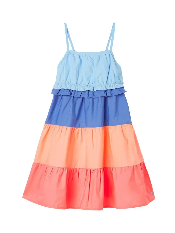 Joules Dresses Girls Orange Theadora Shirred Trapeze Dress