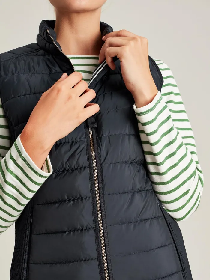 Joules Gilets Women Navy Blue Showerproof Padded Gilet