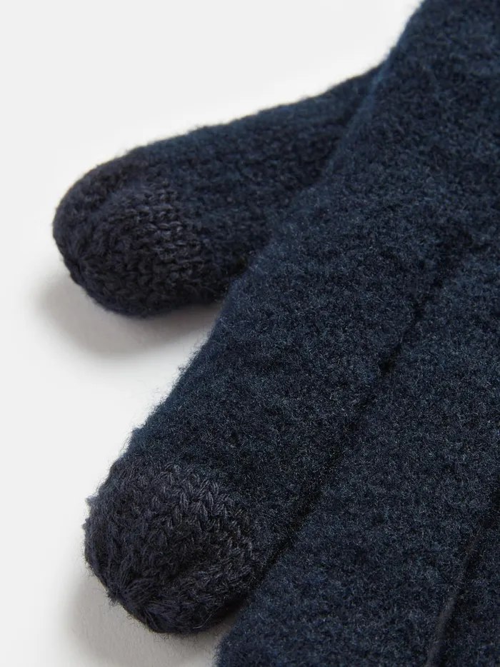 Joules Hats Gloves and Scarves Men Navy Knitted Gloves
