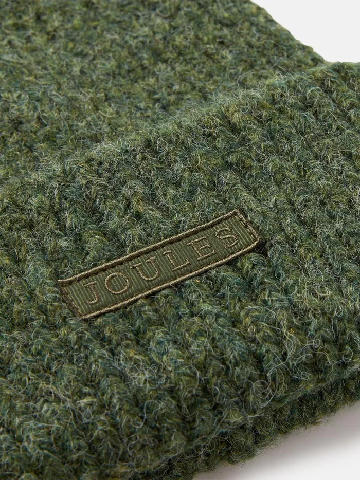 Joules Hats Women Green Oversized Knitted Beanie Hat