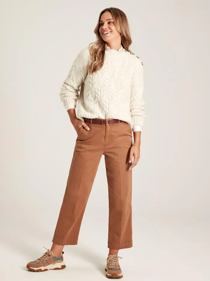 Joules Knitwear Women Cream Cable Knit Jumper